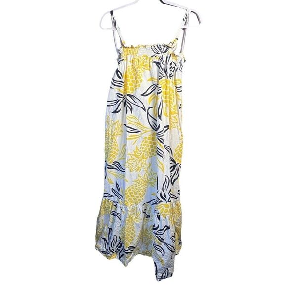 Anthropologie Flounce Pineapple Print Maxi Dress Size Small Yellow Black - Picture 6 of 10